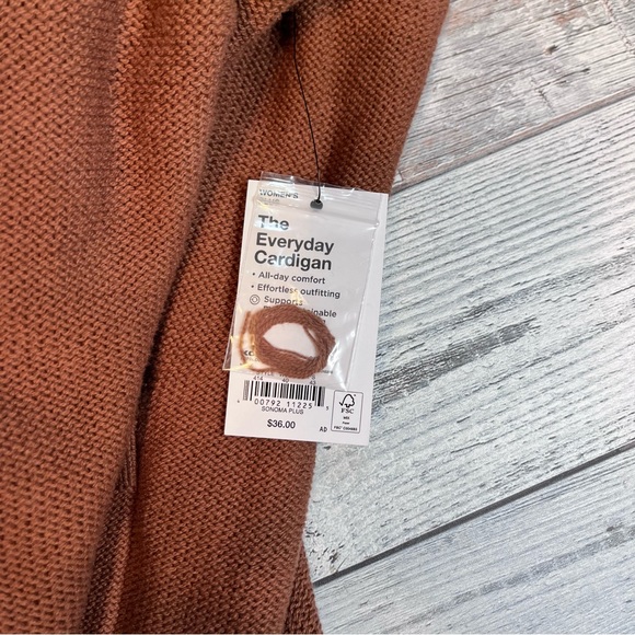 Plus Size Sonoma Goods For Life The Every Long Sleeve Cardigan - 1X Brown - Picture 7 of 11